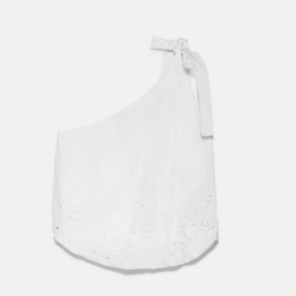ZARA OPENWORK EMBROIDERED TOP